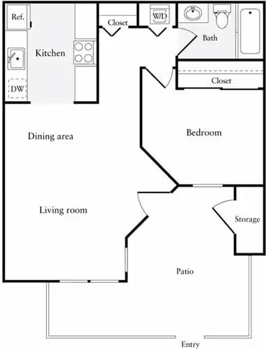 1 Bedroom A 06-6103 floor plan