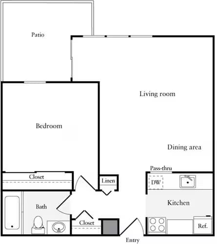 1 Bedroom N 04-4101 floor plan