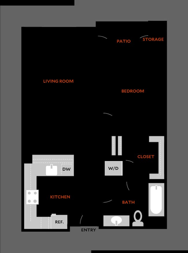 Plan 1B 208 floor plan