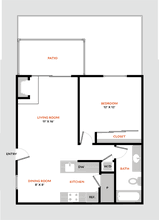 North 1BR 2232 floor plan