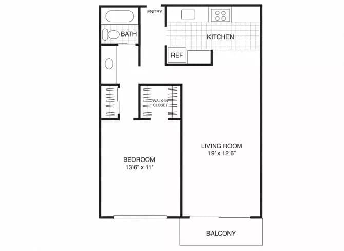 1 Bed • 1 Bath 311 floor plan