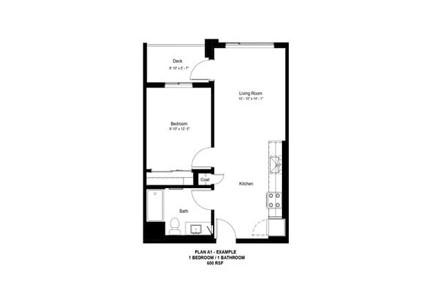 1x1 A 30% floor plan