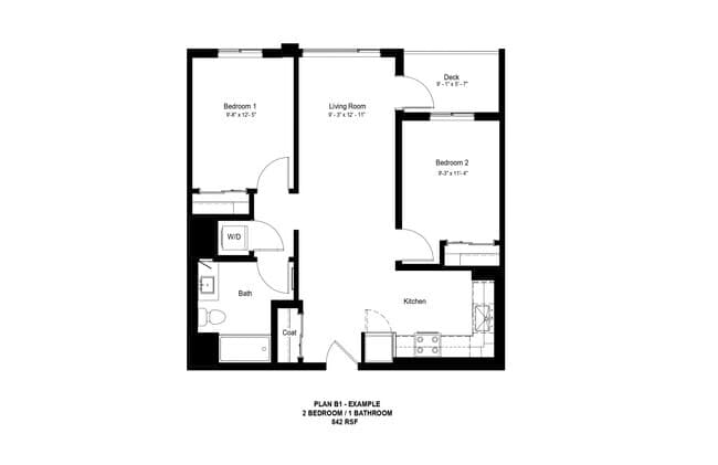 2x1 B 50% floor plan