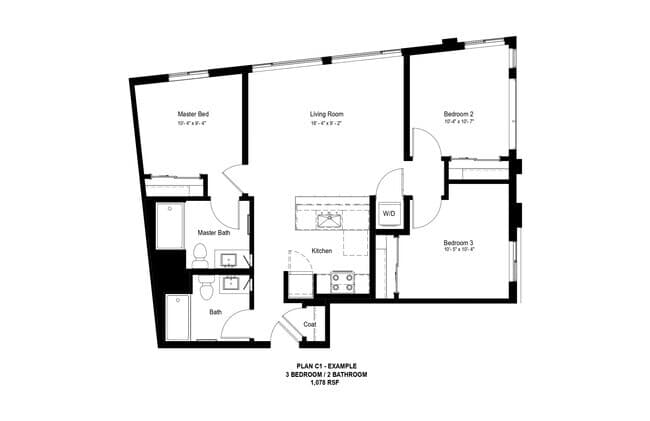3x2 A 70% floor plan