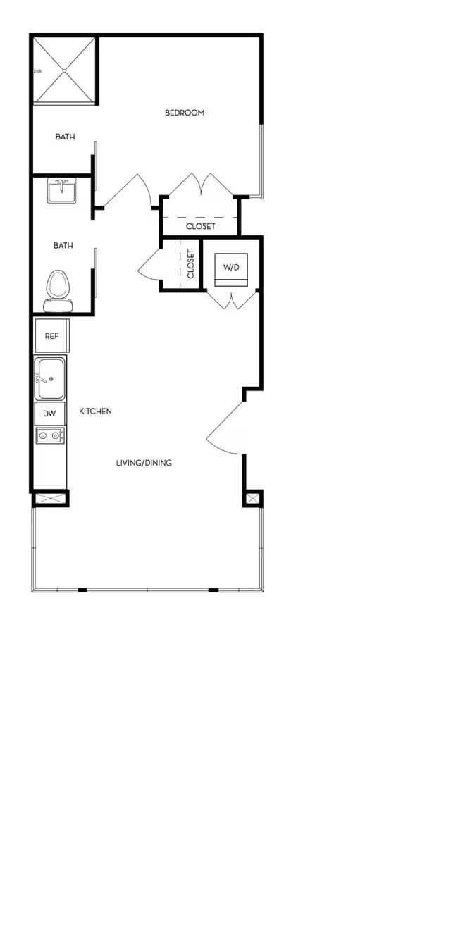 A1 1 Bedroom floor plan