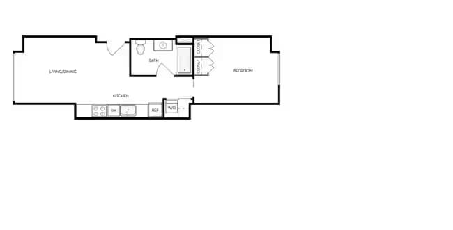 A2 1 Bedroom floor plan