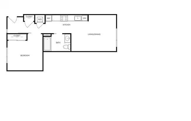 A6 1 Bedroom floor plan