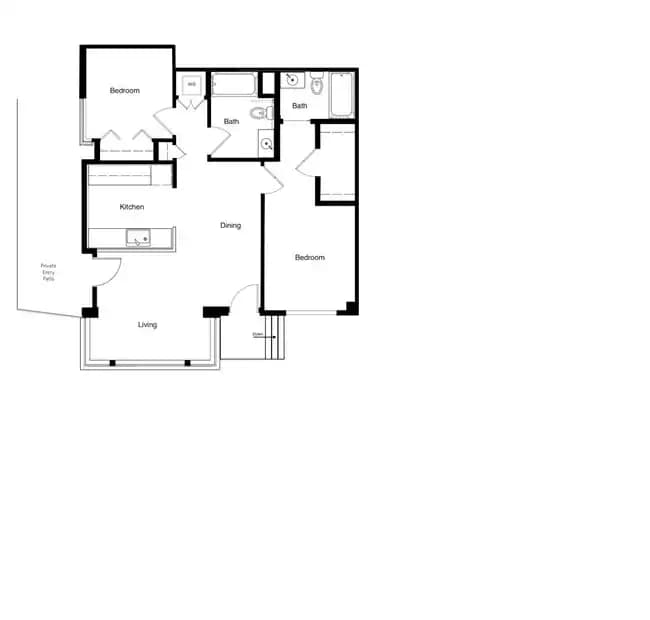 B3 2 Bedroom floor plan