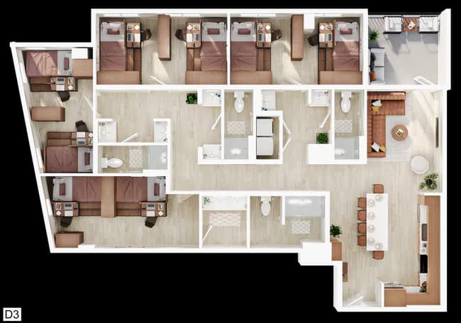 4BR/4BA - D3 Shared floor plan