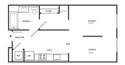 Studio 2 2-237 floor plan