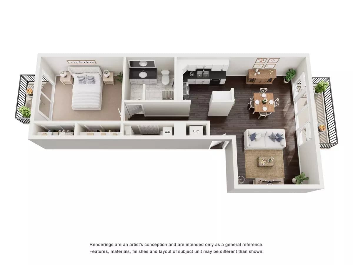 1 bd · 1 ba floor plan