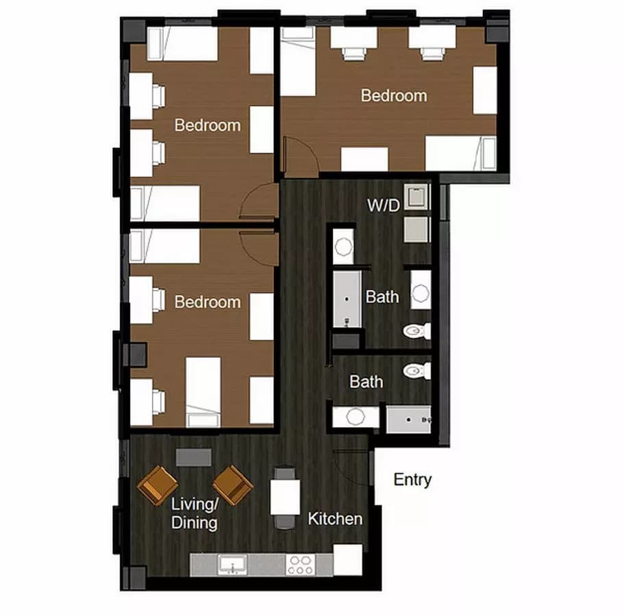 3BR/2.0BA 0 floor plan
