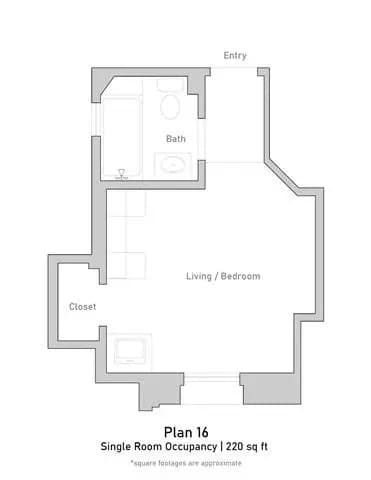 Studio • 1 Bath 004 floor plan