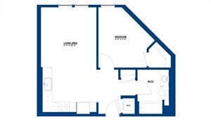 1 Bed • 1 Bath 746 floor plan