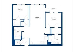 2 Beds • 2 Bath 232 floor plan