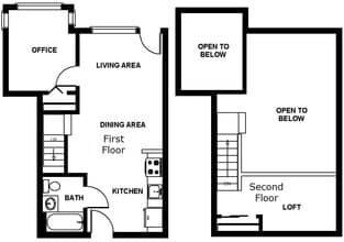One Bedroom with Loft 421 floor plan