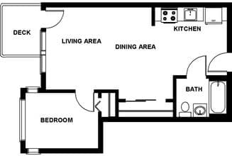 One Bedroom 364 floor plan