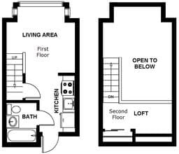Studio with Loft 460 floor plan