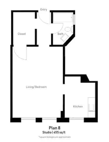 Studio • 1 Bath 36 floor plan