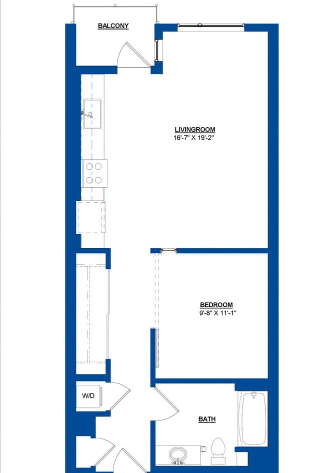 1 Bed • 1 Bath 442 floor plan