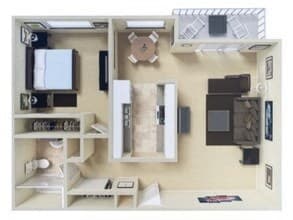 1 Bed 1 Bath D06 floor plan