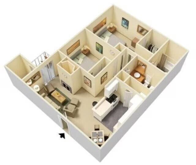 1x1 RB 1208 floor plan