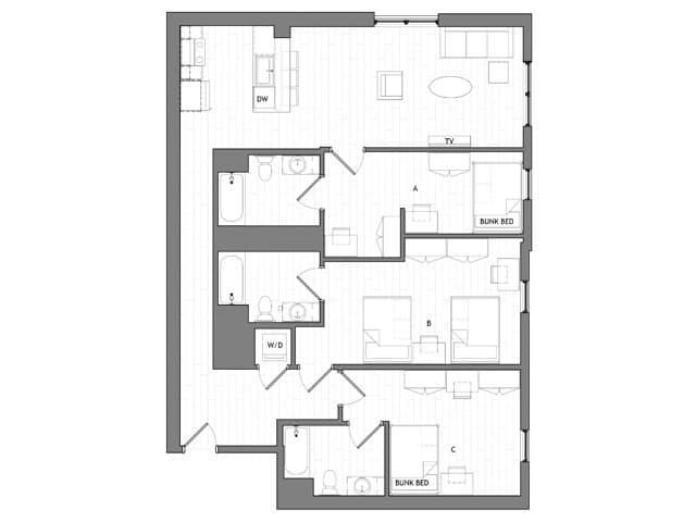Aerial 14 Shared floor plan