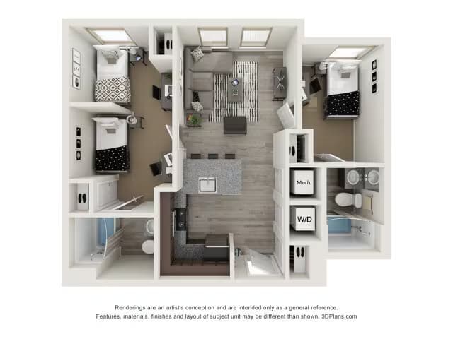 Berkeley - 2X2 Private floor plan