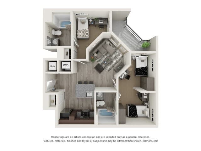 Bexley - 2X2 Private floor plan