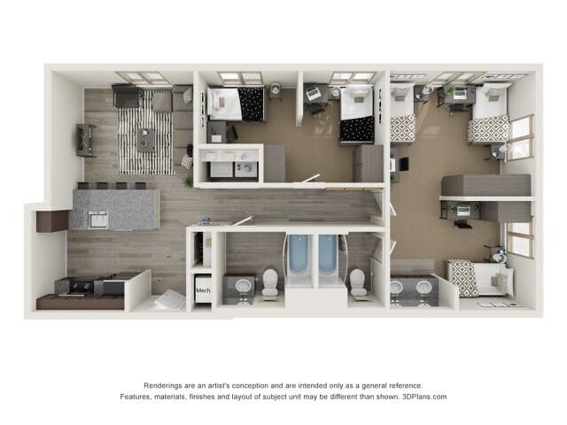 Bristol - 2X2 Private floor plan