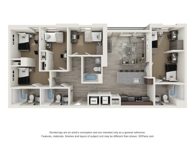 Dover - 4X4 Private floor plan