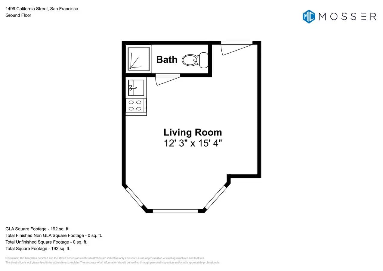Studio • 1 Bath 108 floor plan
