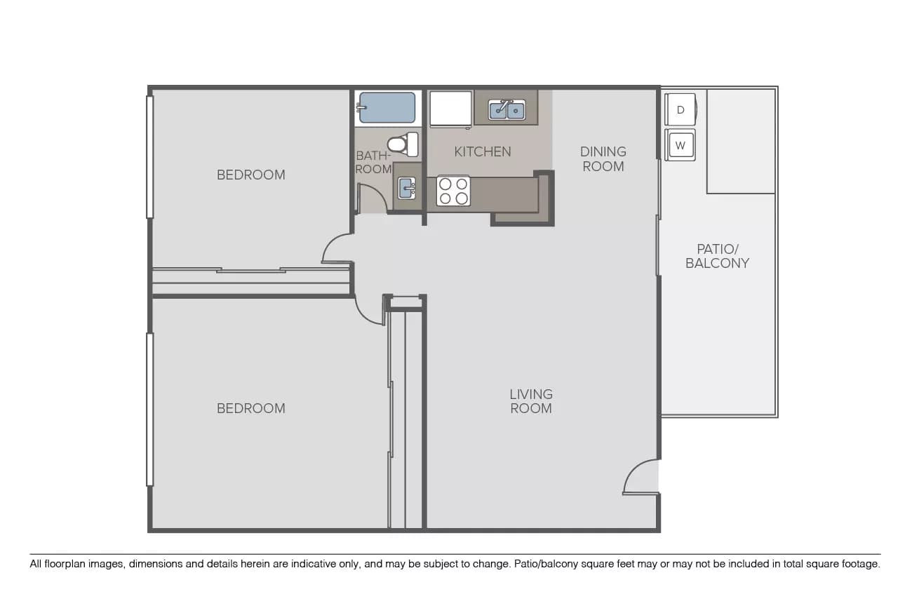 2 Beds • 1 Bath
3D Tour MS021 floor plan