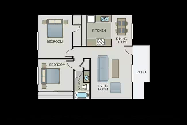 2 Beds • 1 Bath
3D Tour S205 floor plan