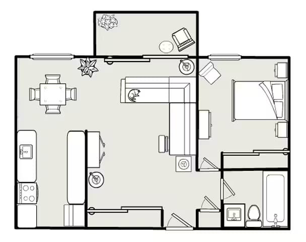 Regular 1 Bedrooms floor plan