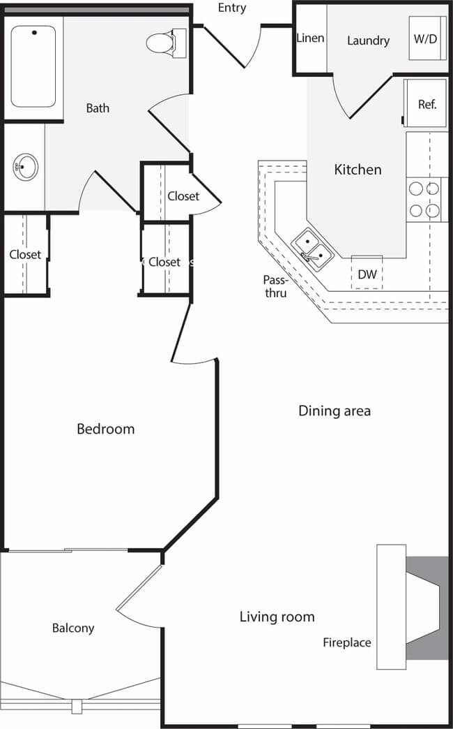 1 Bedroom A 05-312 floor plan