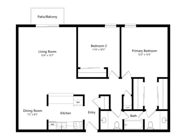 Seco- 890 sq ft I209 floor plan