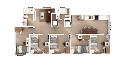 5 Bedroom | 2 Bath Private-Standard floor plan
