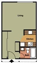 Studio B-104 floor plan