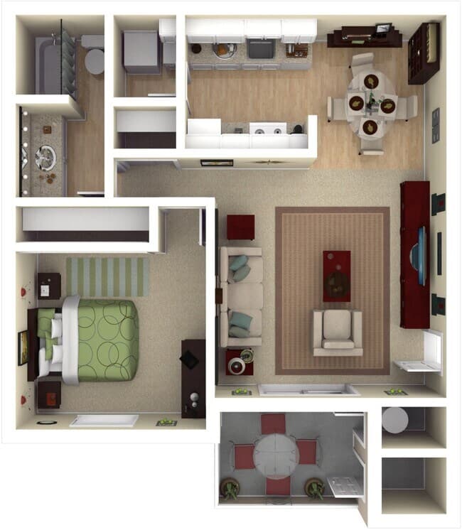 1 Bed • 1 Bath 524 floor plan