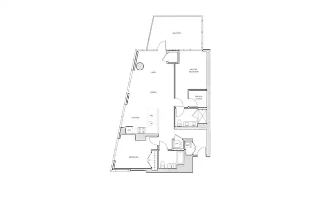2 Beds • 2 Bath E302 floor plan