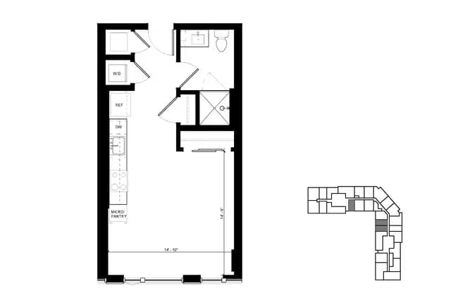 S1 Studio 0411 floor plan