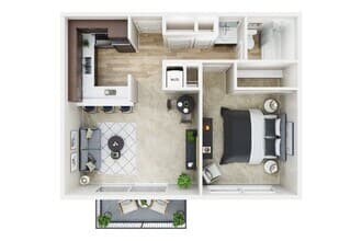 1 Bedroom, 1 Bath 2009 floor plan