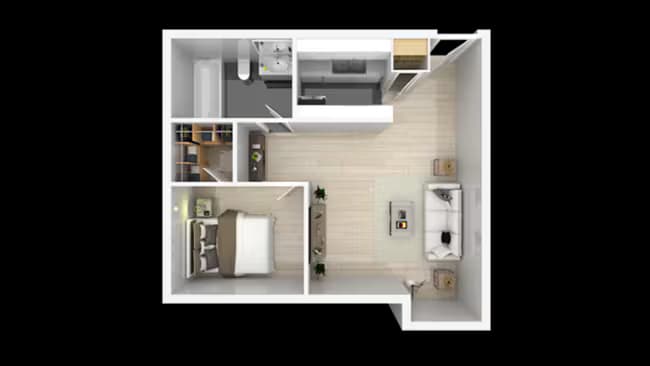 One bedroom One bath 3094 floor plan