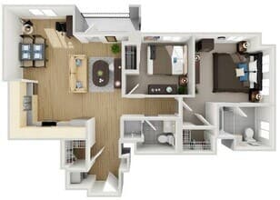 2 Beds • 2 Bath 301 floor plan