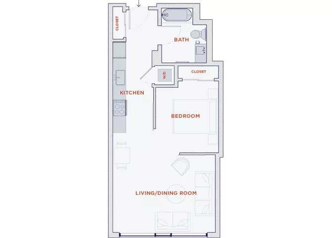 1 Bed • 1 Bath 115 floor plan