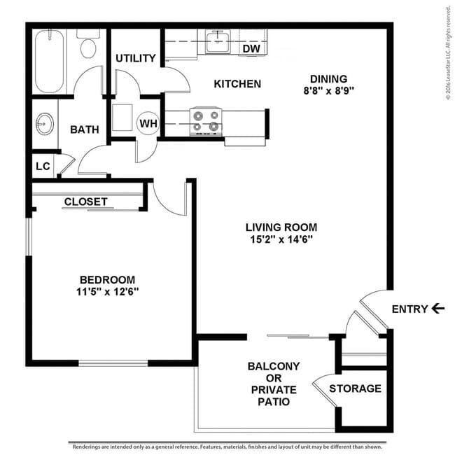 1 Bed • 1 Bath 301V floor plan