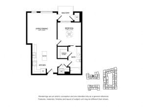 1L w/ Balcony 1-511 floor plan