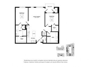 2A w/ Balcony 3-240 floor plan