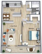 1 Bedroom 80-305 floor plan